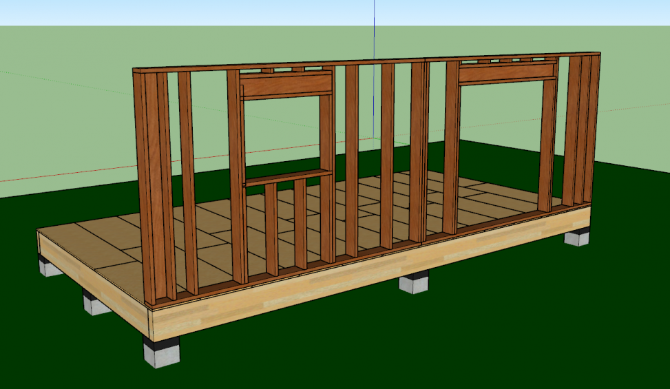 structure de murs en ossature bois